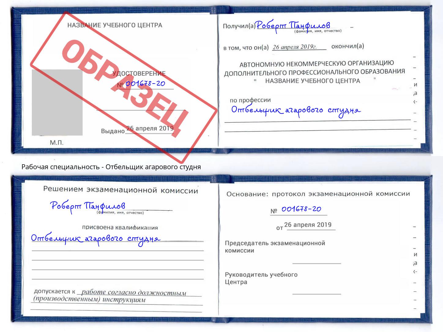 Отбельщик агарового студня Рассказово