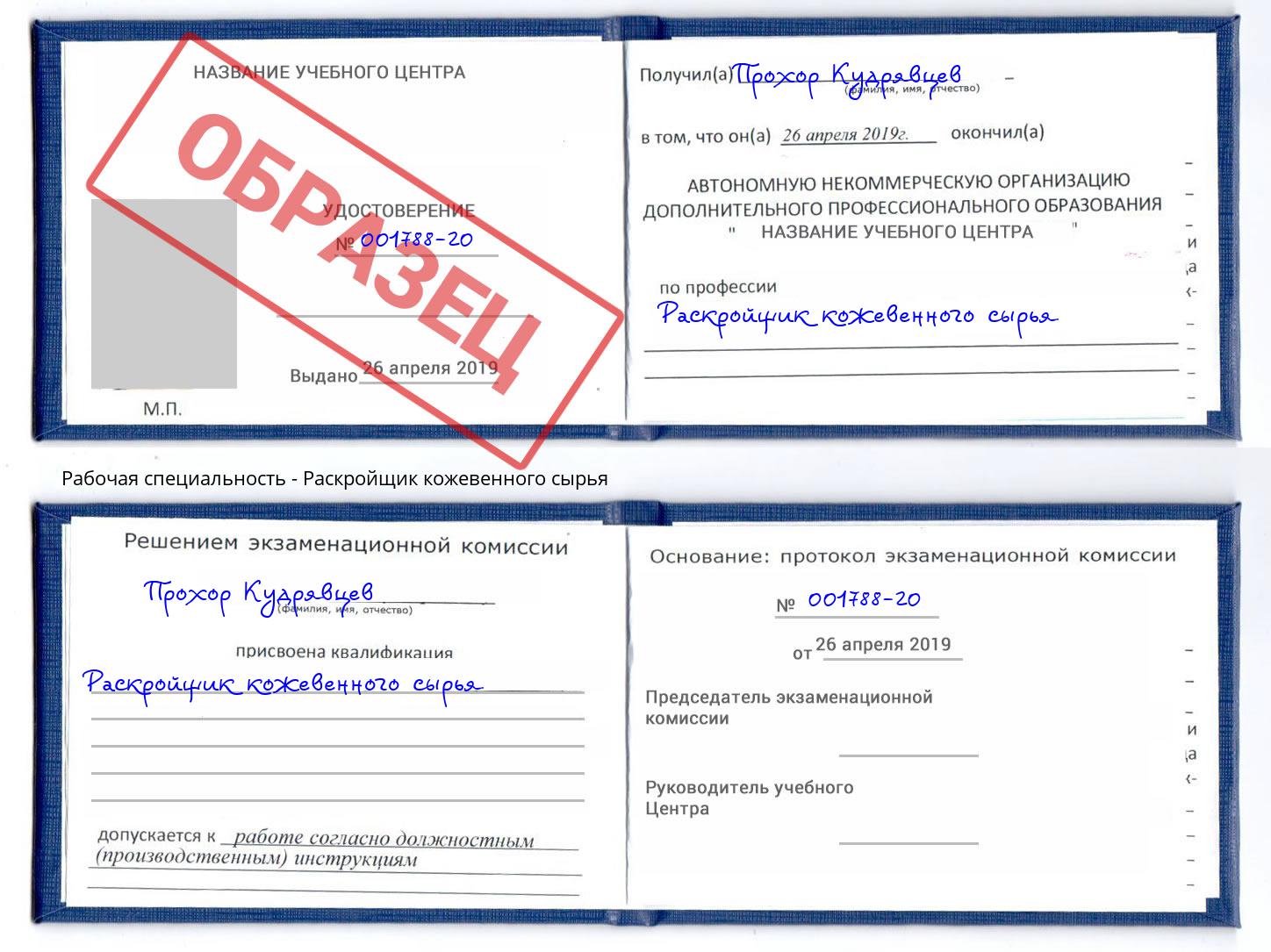 Раскройщик кожевенного сырья Рассказово
